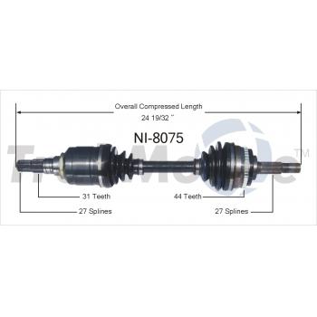 TrakMotive NI8075 CV Axle Shaft product image 1 of 3