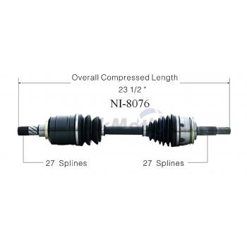 TrakMotive NI8076 CV Axle Shaft product image 1 of 3