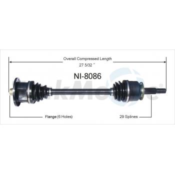 TrakMotive NI8086 CV Axle Shaft product image 1 of 3