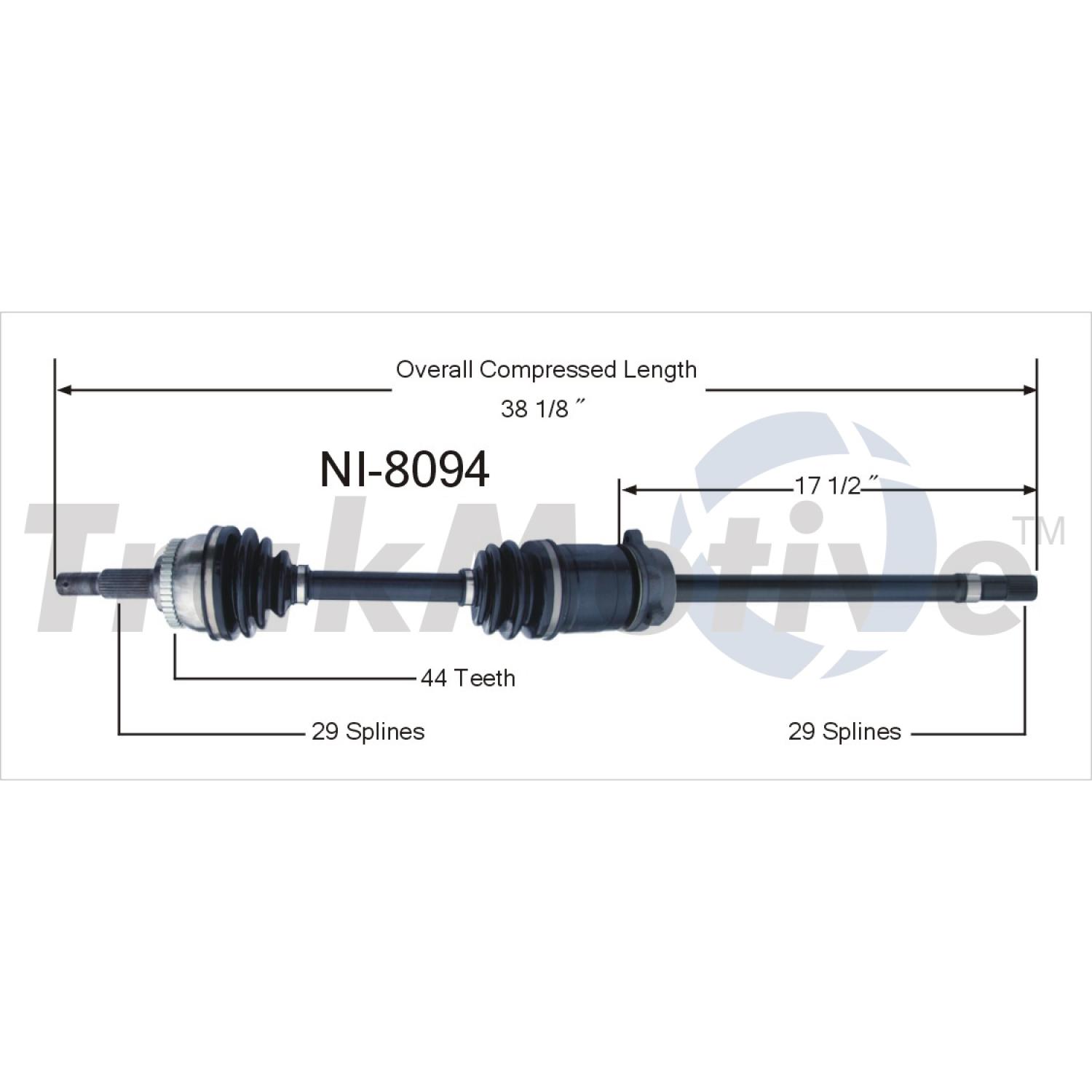 TrakMotive NI8094 - CV Axle Shaft TrakMotive NI8094 CV Axle Shaft product image 1 of 3