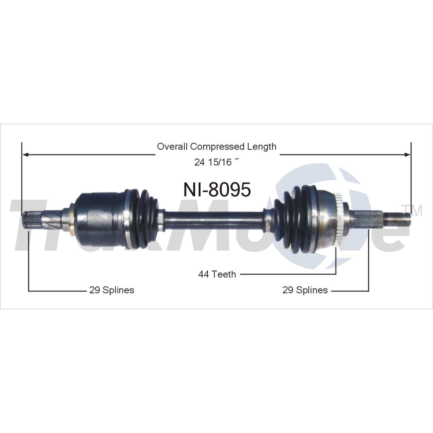 TrakMotive NI8095 - CV Axle Shaft TrakMotive NI8095 CV Axle Shaft product image 1 of 3