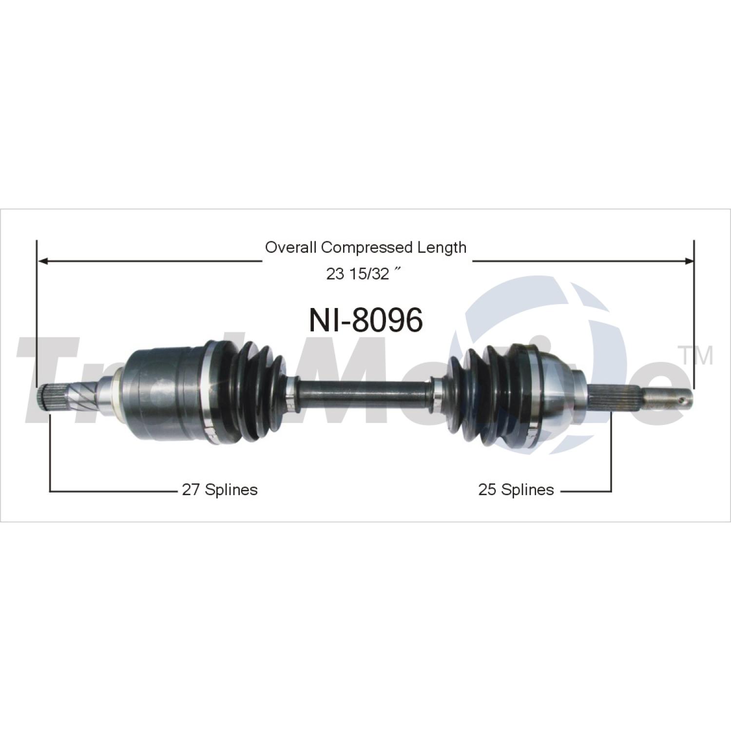 TrakMotive NI8096 - CV Axle Shaft TrakMotive NI8096 CV Axle Shaft product image 1 of 3