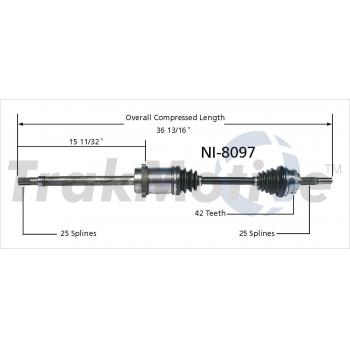TrakMotive NI8097 CV Axle Shaft product image 1 of 3