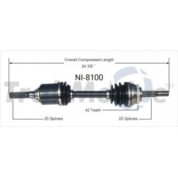 TrakMotive NI8100 CV Axle Shaft product image 1 of 3