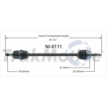 TrakMotive NI8111 CV Axle Shaft product image 1 of 3