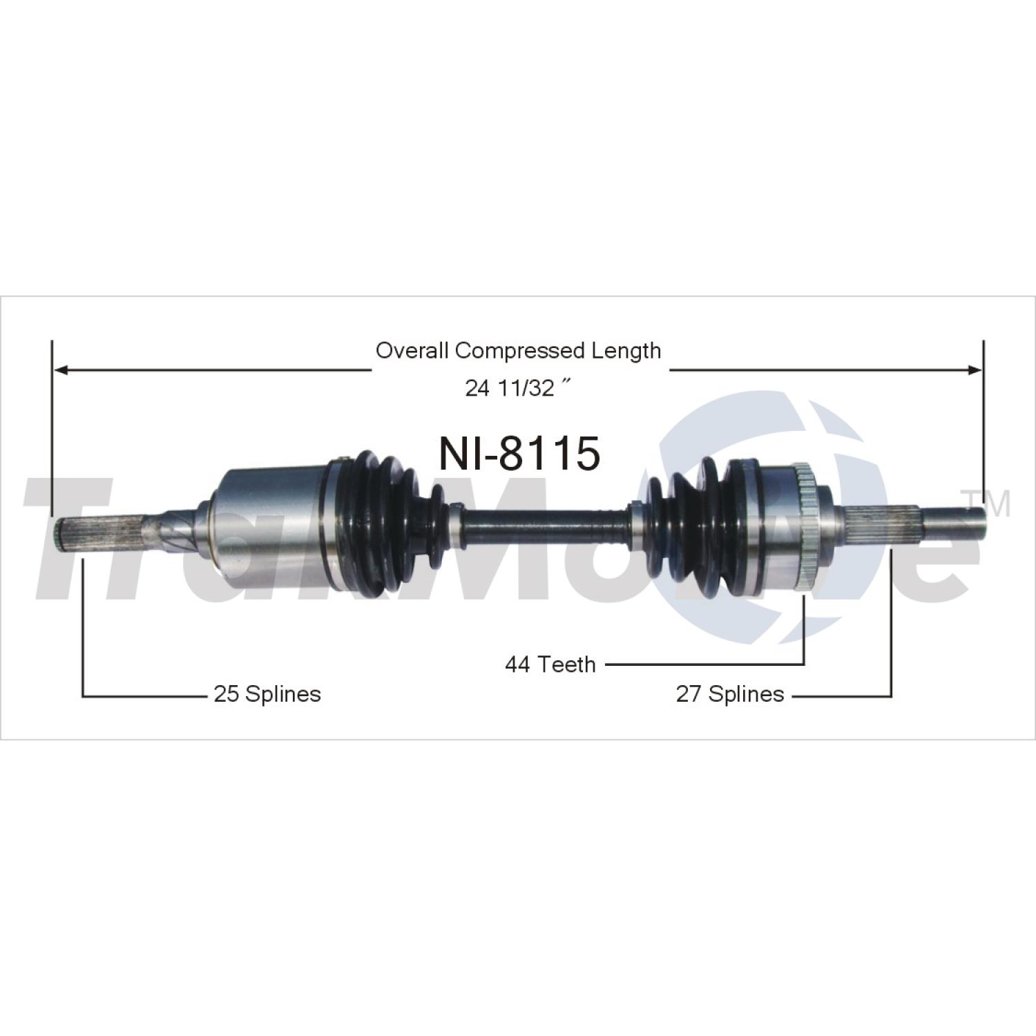 TrakMotive NI8115 CV Axle Shaft product image 1 of 3