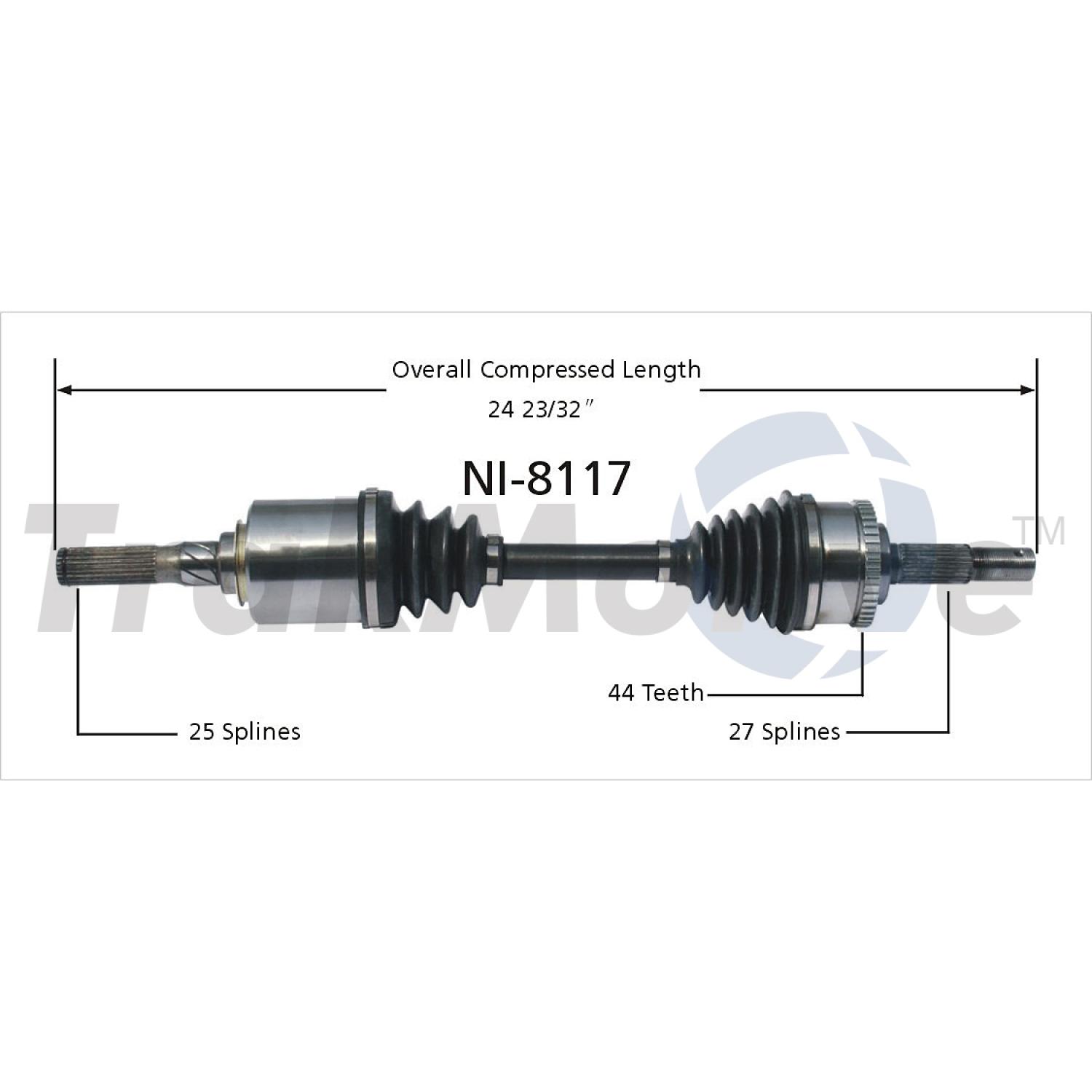 TrakMotive NI8117 CV Axle Shaft product image 1 of 3
