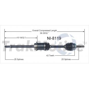 TrakMotive NI8119 CV Axle Shaft product image 1 of 3