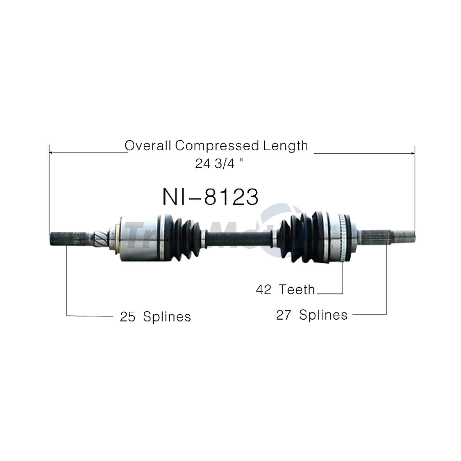 TrakMotive NI8123 - CV Axle Shaft TrakMotive NI8123 CV Axle Shaft product image 1 of 3