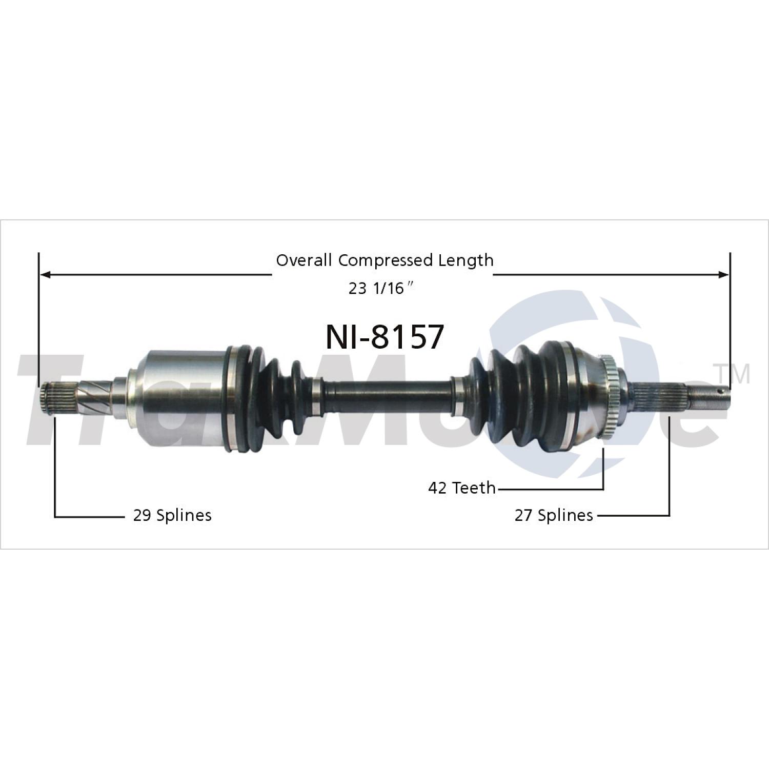 TrakMotive NI8157 - CV Axle Shaft TrakMotive NI8157 CV Axle Shaft product image 1 of 3