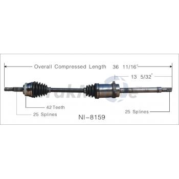 TrakMotive NI8159 CV Axle Shaft product image 1 of 3