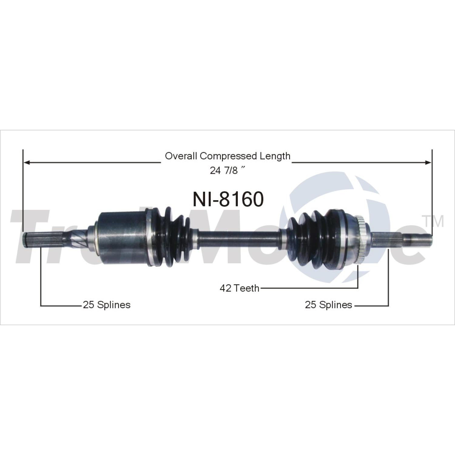 TrakMotive NI8160 - CV Axle Shaft TrakMotive NI8160 CV Axle Shaft product image 1 of 3