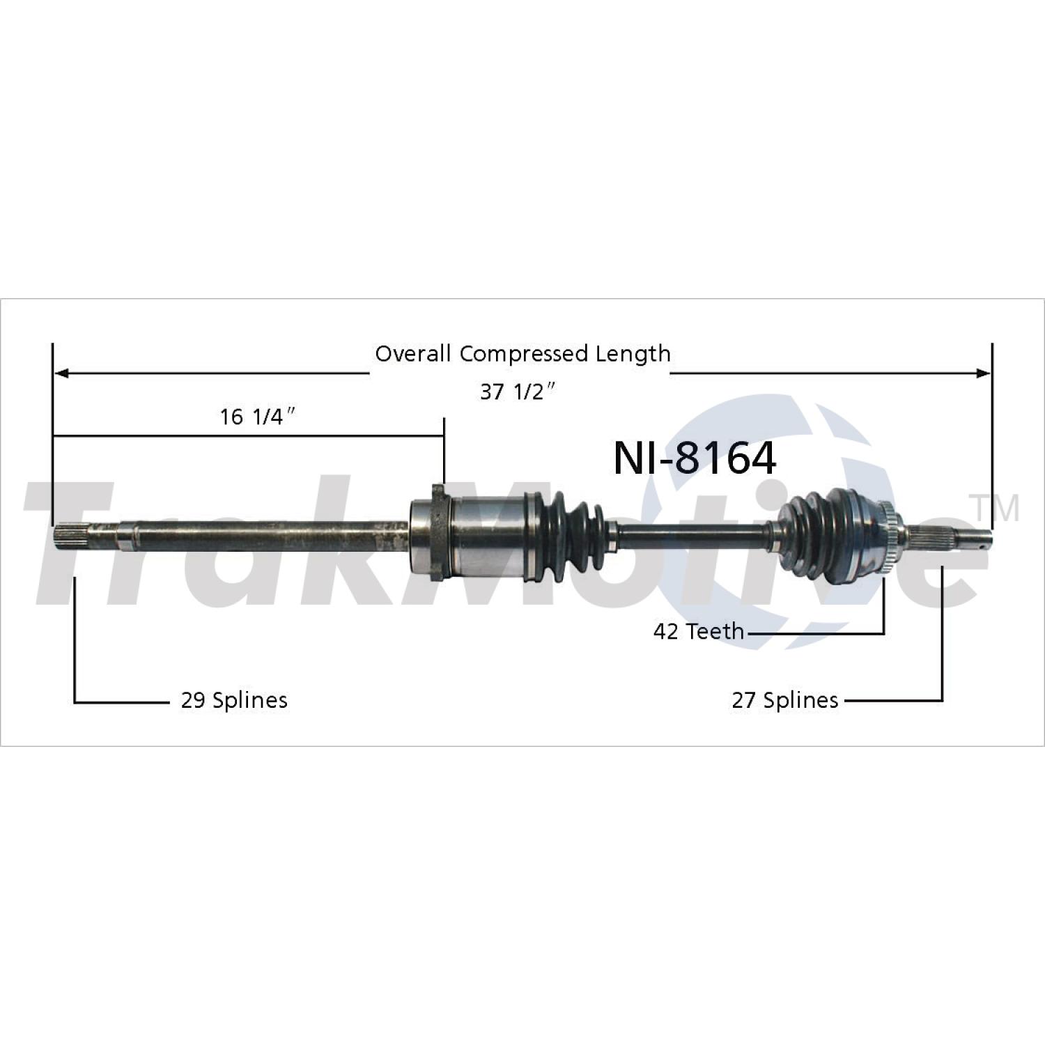 TrakMotive NI8164 CV Axle Shaft product image 1 of 3