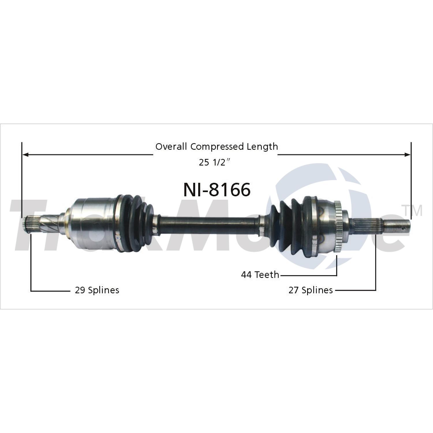 TrakMotive NI8166 - CV Axle Shaft TrakMotive NI8166 CV Axle Shaft product image 1 of 3