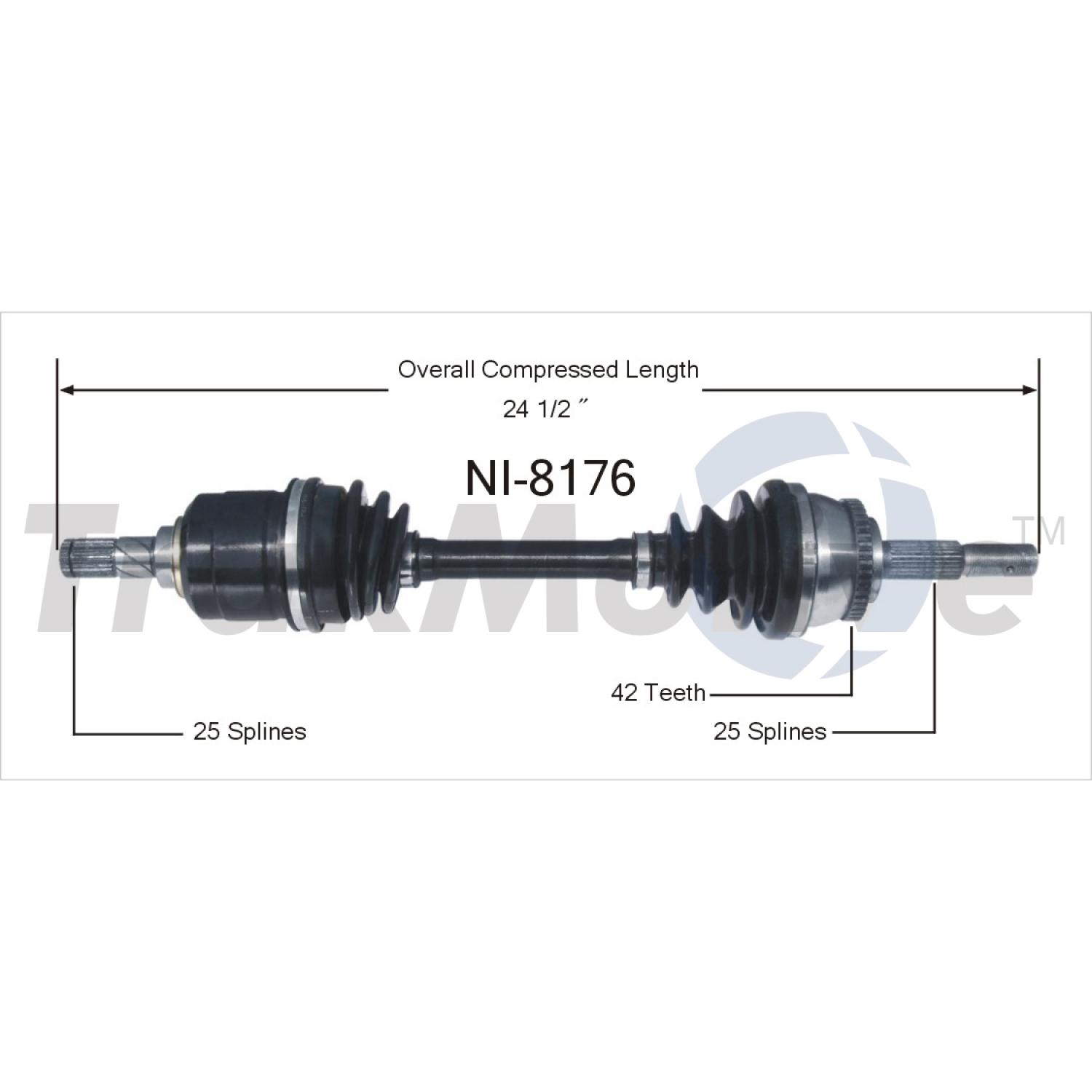 TrakMotive NI8176 CV Axle Shaft product image 1 of 3