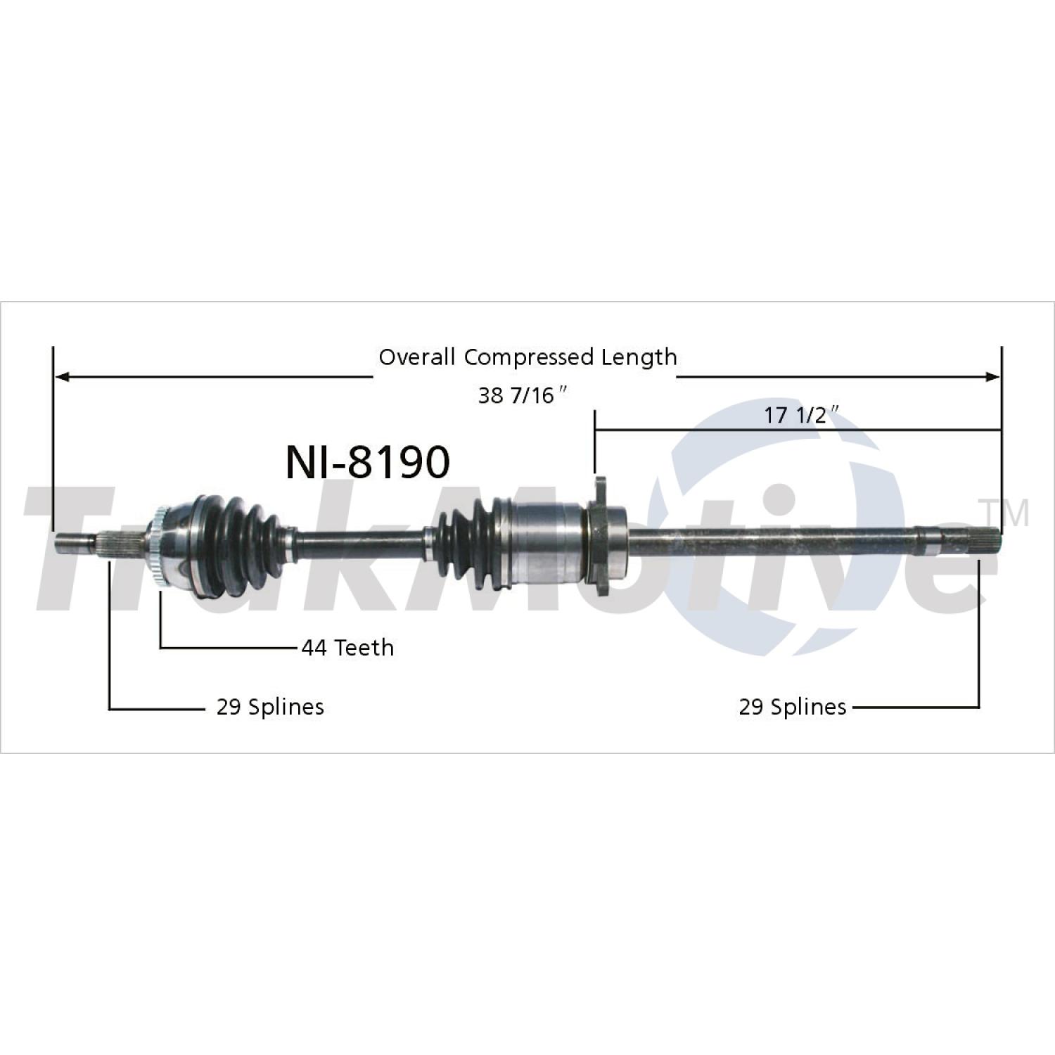 TrakMotive NI8190 CV Axle Shaft product image 1 of 3