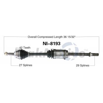 TrakMotive NI8193 CV Axle Shaft product image 1 of 3