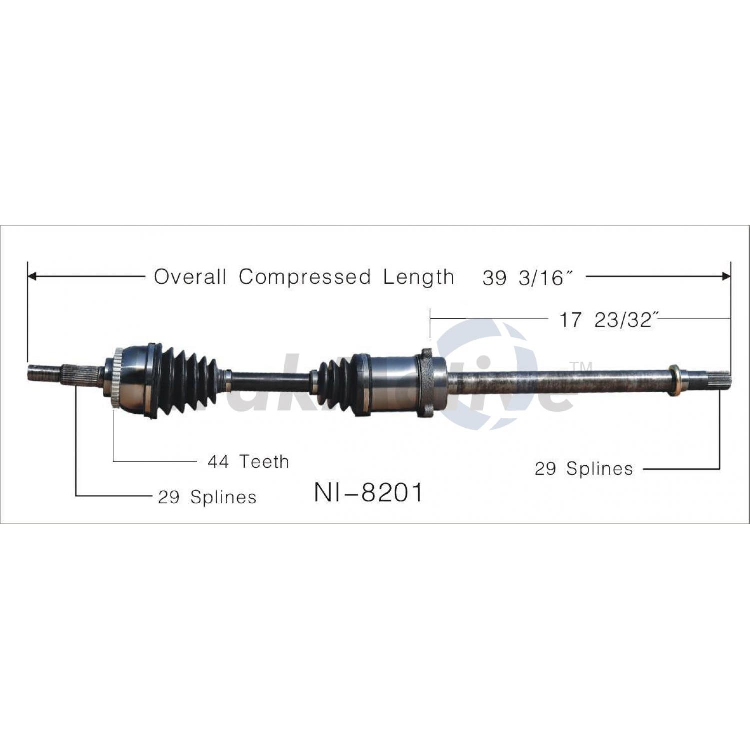 TrakMotive NI8201 - CV Axle Shaft TrakMotive NI8201 CV Axle Shaft product image 1 of 3