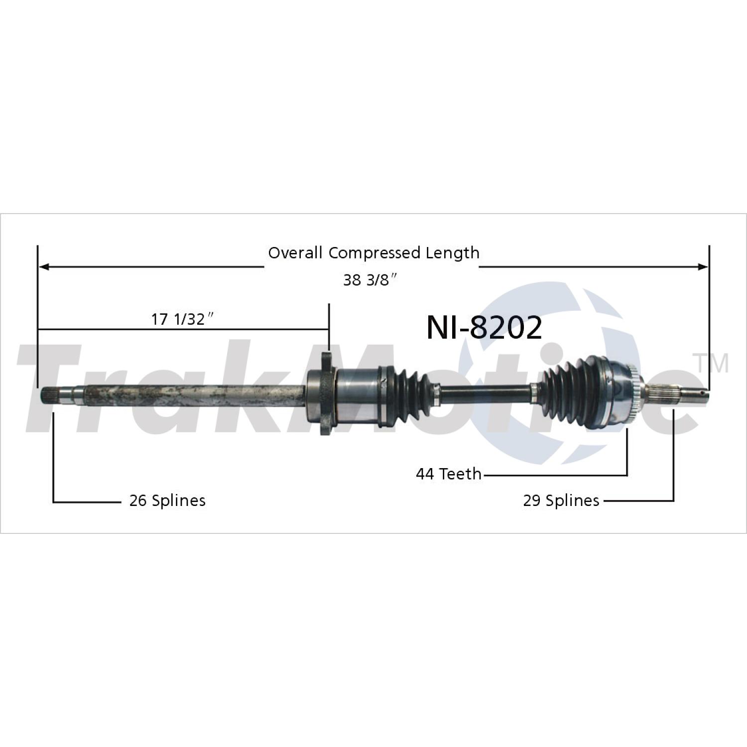 TrakMotive NI8202 - CV Axle Shaft TrakMotive NI8202 CV Axle Shaft product image 1 of 3