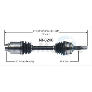 TrakMotive NI8206 CV Axle Shaft product image 1 of 3