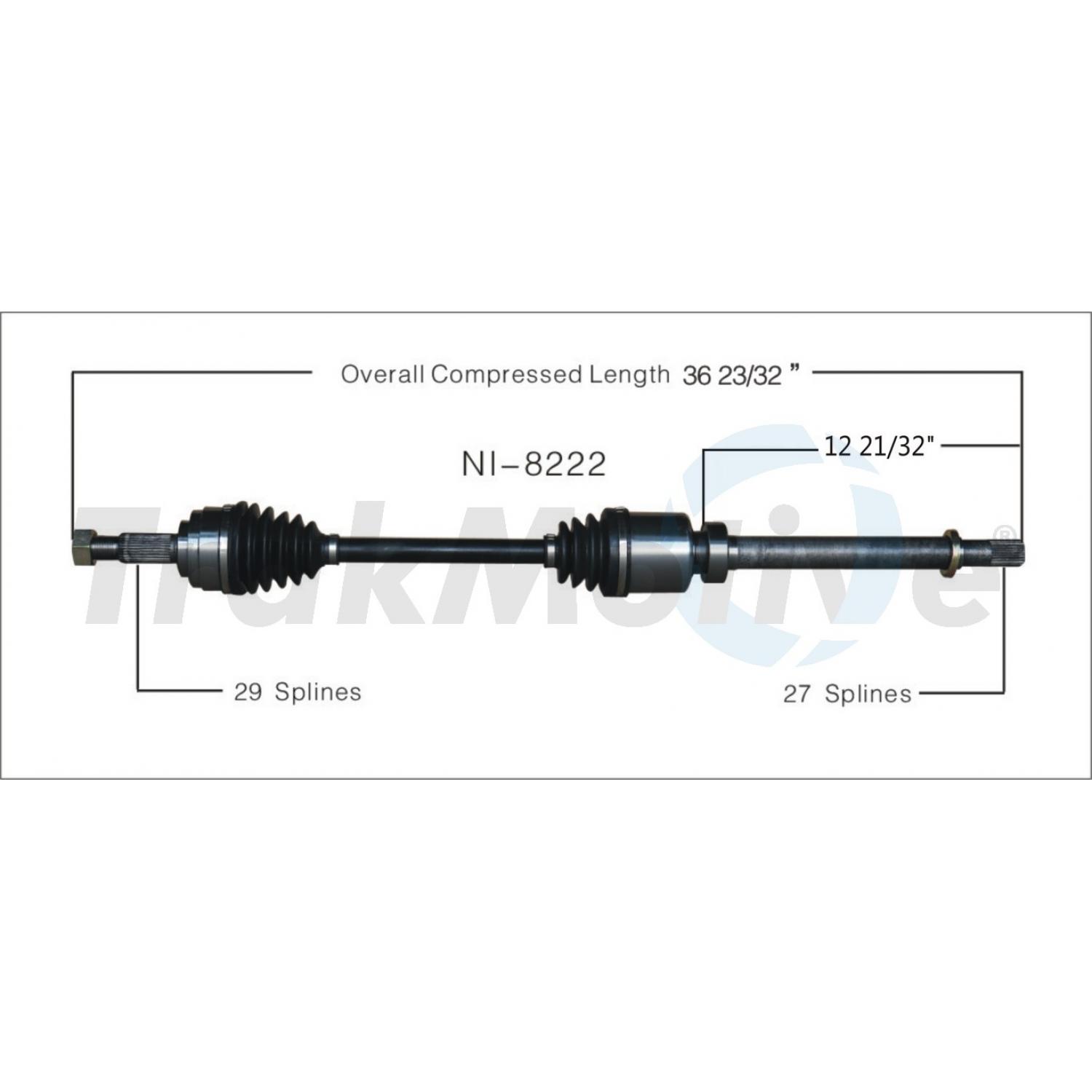 TrakMotive NI8222 - CV Axle Shaft TrakMotive NI8222 CV Axle Shaft product image 1 of 3
