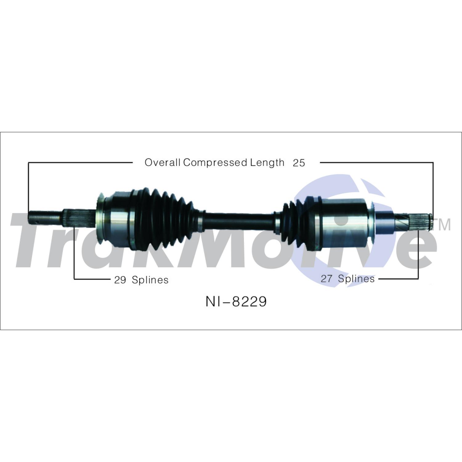 TrakMotive NI8229 - CV Axle Shaft TrakMotive NI8229 CV Axle Shaft product image 1 of 3