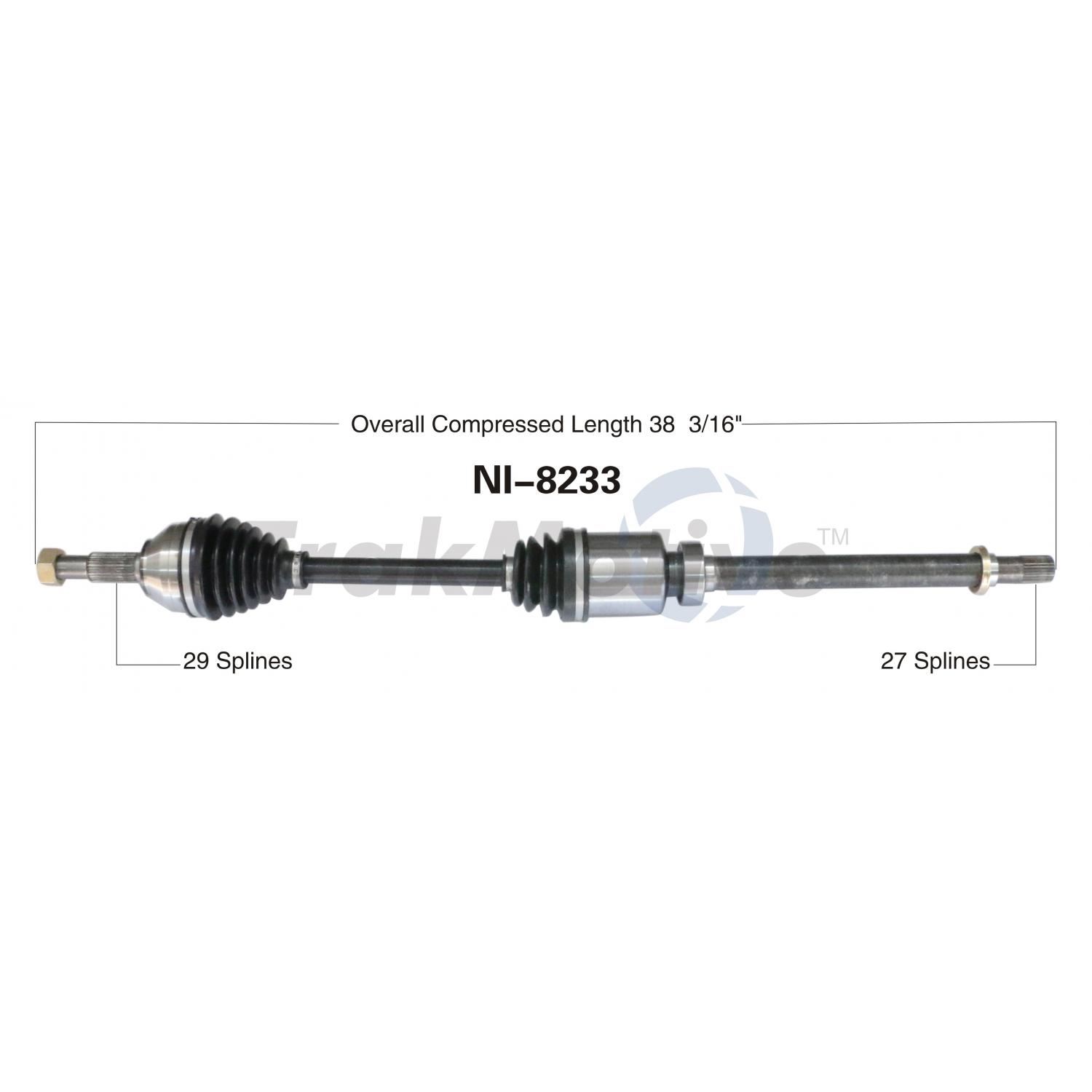 TrakMotive NI8233 - CV Axle Shaft TrakMotive NI8233 CV Axle Shaft product image 1 of 3