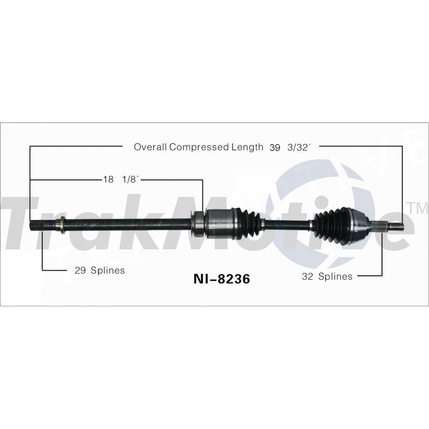 TrakMotive NI8236 - CV Axle Shaft TrakMotive NI8236 CV Axle Shaft product image 1 of 3
