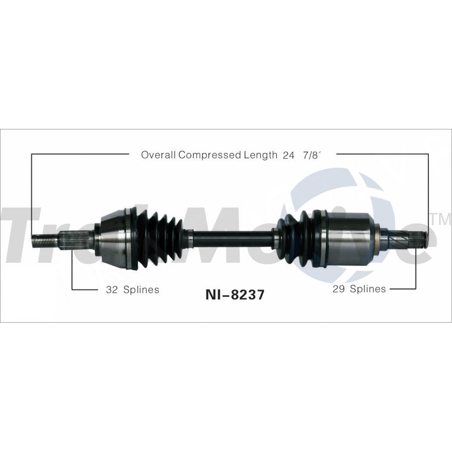 TrakMotive NI8237 - CV Axle Shaft TrakMotive NI8237 CV Axle Shaft product image 1 of 3