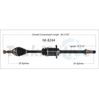 TrakMotive NI8244 CV Axle Shaft product image 1 of 3