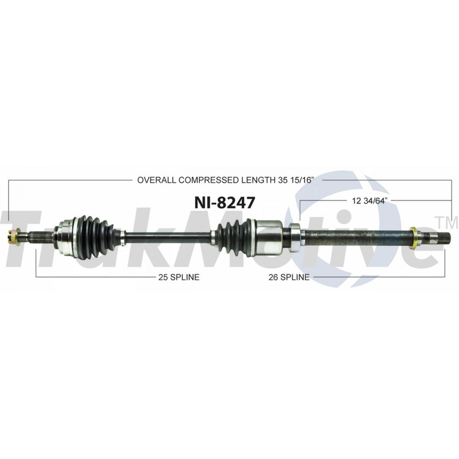 TrakMotive NI8247 CV Axle Shaft product image 1 of 3