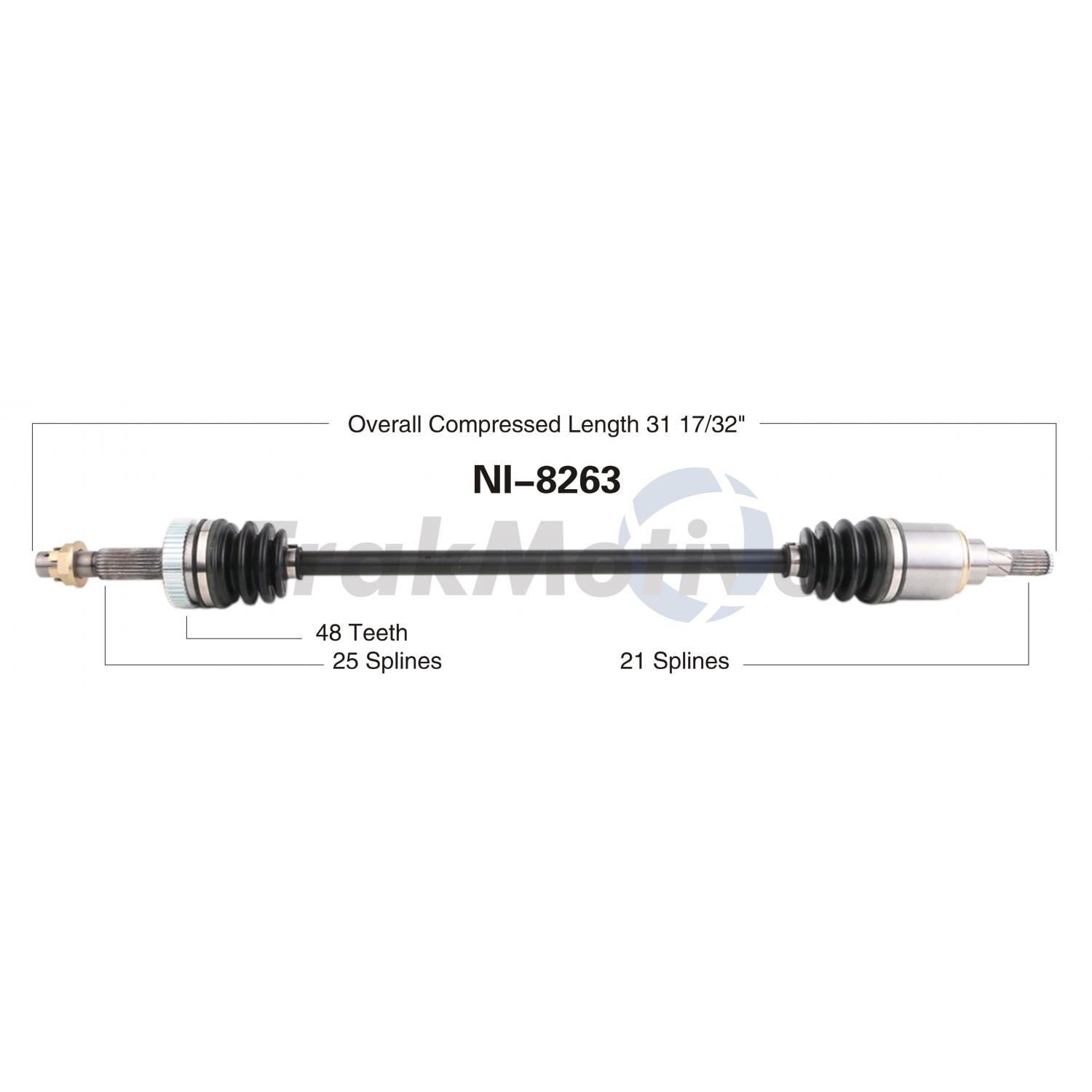 TrakMotive NI8263 - CV Axle Shaft TrakMotive NI8263 CV Axle Shaft product image 1 of 3