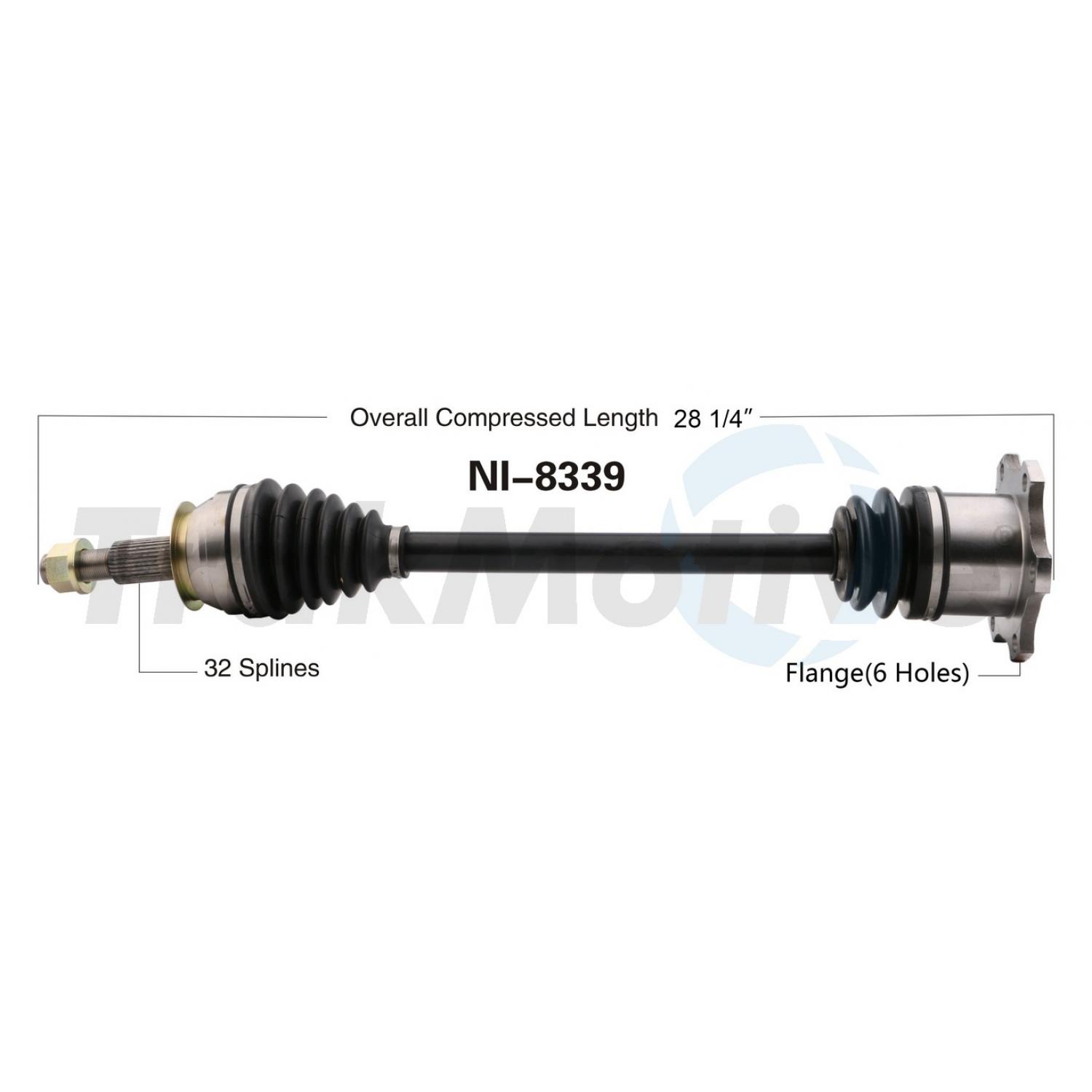 TrakMotive NI8339 CV Axle Shaft product image 1 of 3