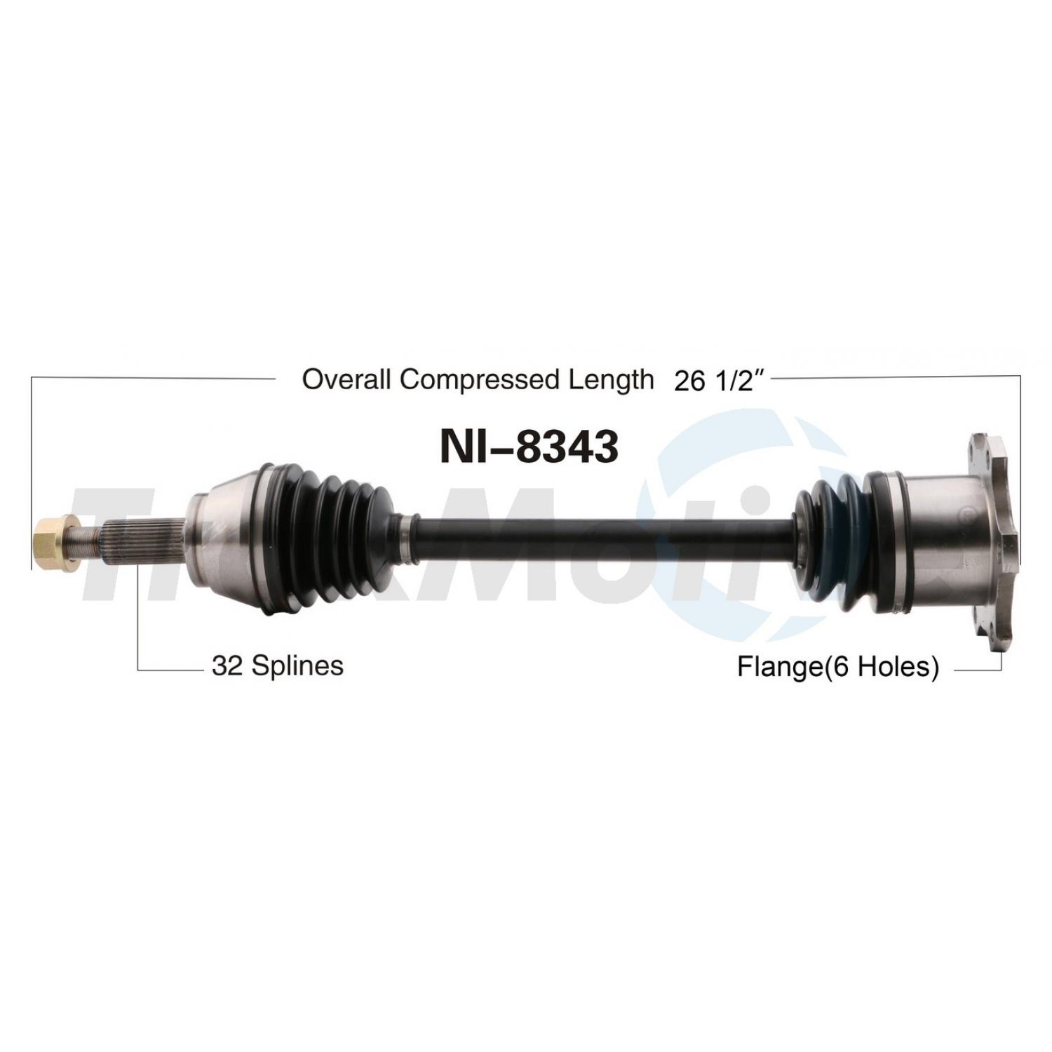 TrakMotive NI8343 - CV Axle Shaft TrakMotive NI8343 CV Axle Shaft product image 1 of 3
