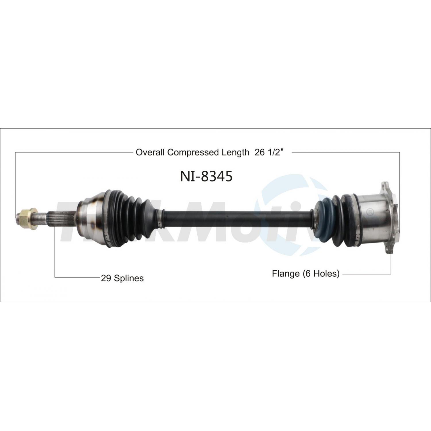 TrakMotive NI8345 - CV Axle Shaft TrakMotive NI8345 CV Axle Shaft product image 1 of 3