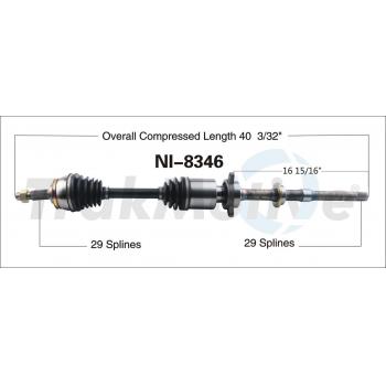 TrakMotive NI8346 CV Axle Shaft product image 1 of 3