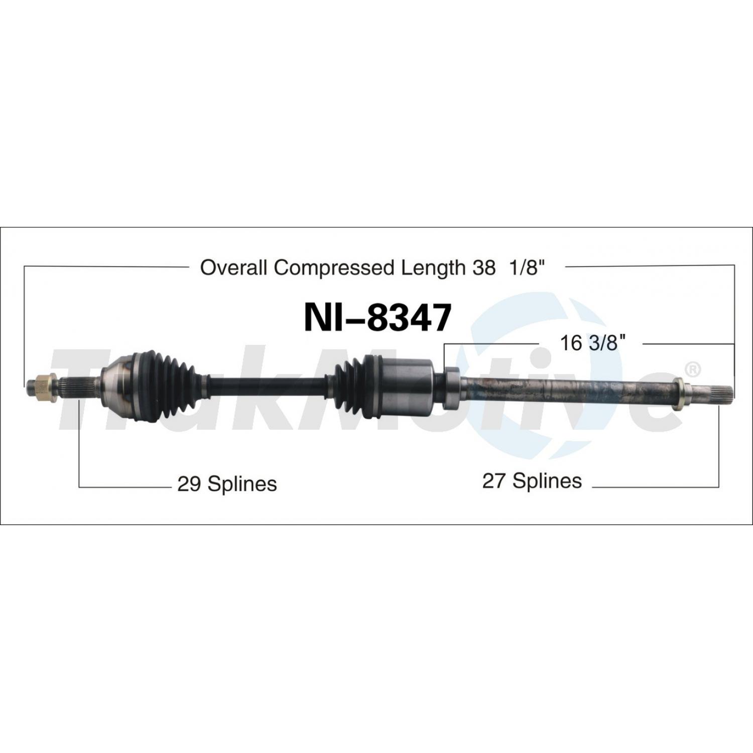 TrakMotive NI8347 - CV Axle Shaft TrakMotive NI8347 CV Axle Shaft product image 1 of 3