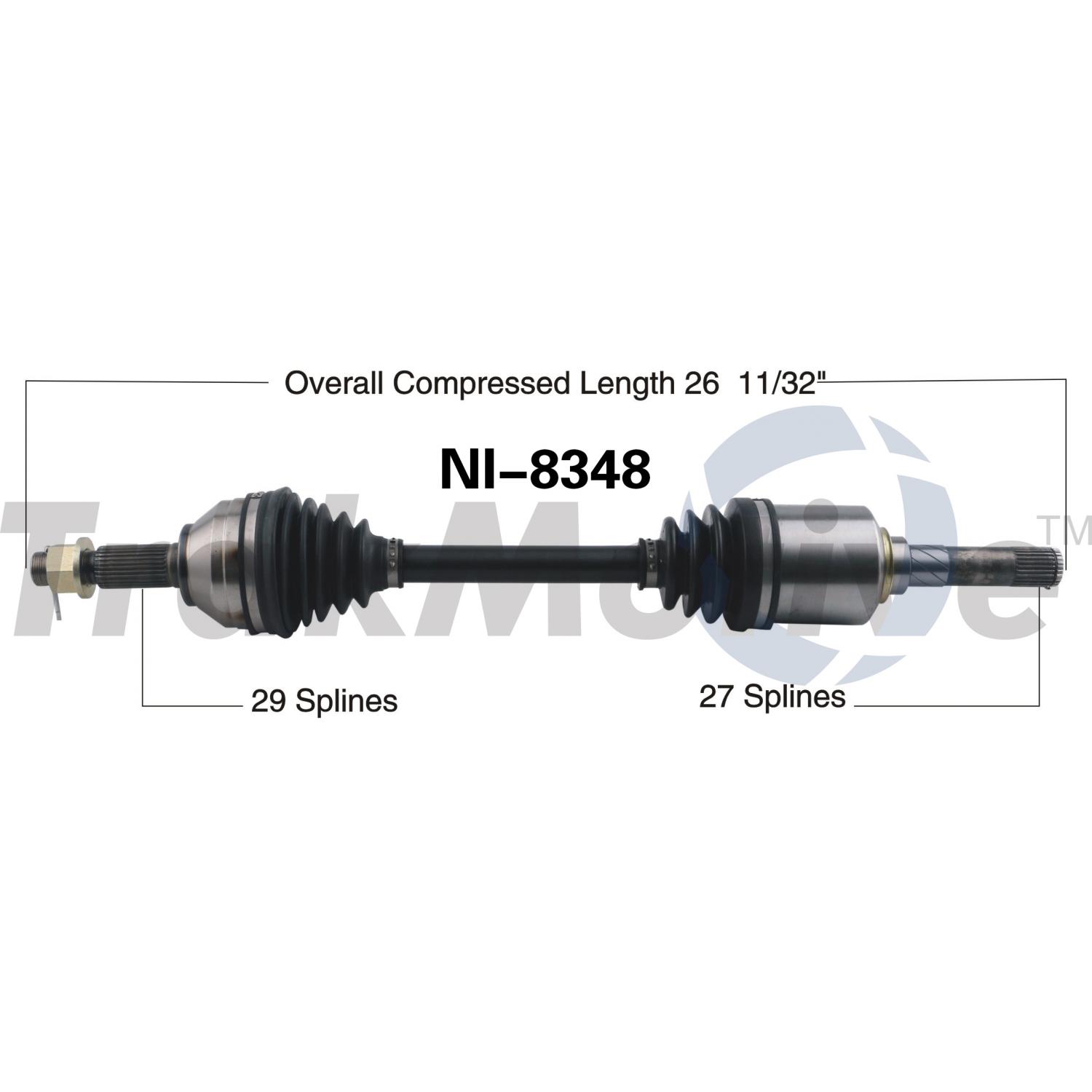 TrakMotive NI8348 - CV Axle Shaft TrakMotive NI8348 CV Axle Shaft product image 1 of 3