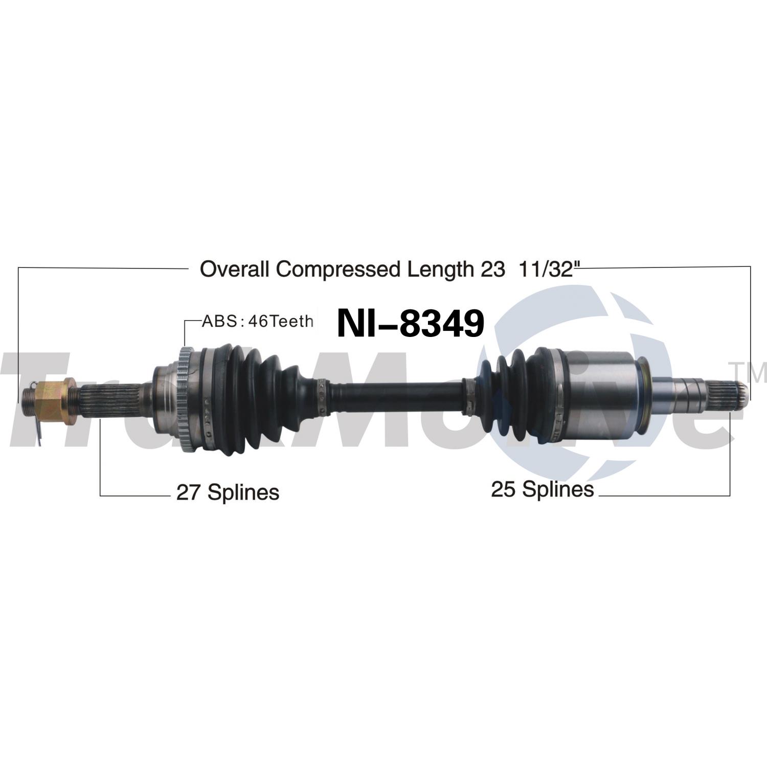TrakMotive NI8349 - CV Axle Shaft TrakMotive NI8349 CV Axle Shaft product image 1 of 3