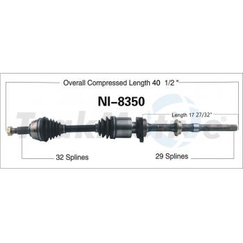 TrakMotive NI8350 CV Axle Shaft product image 1 of 3