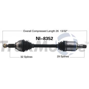 TrakMotive NI8352 CV Axle Shaft product image 1 of 3