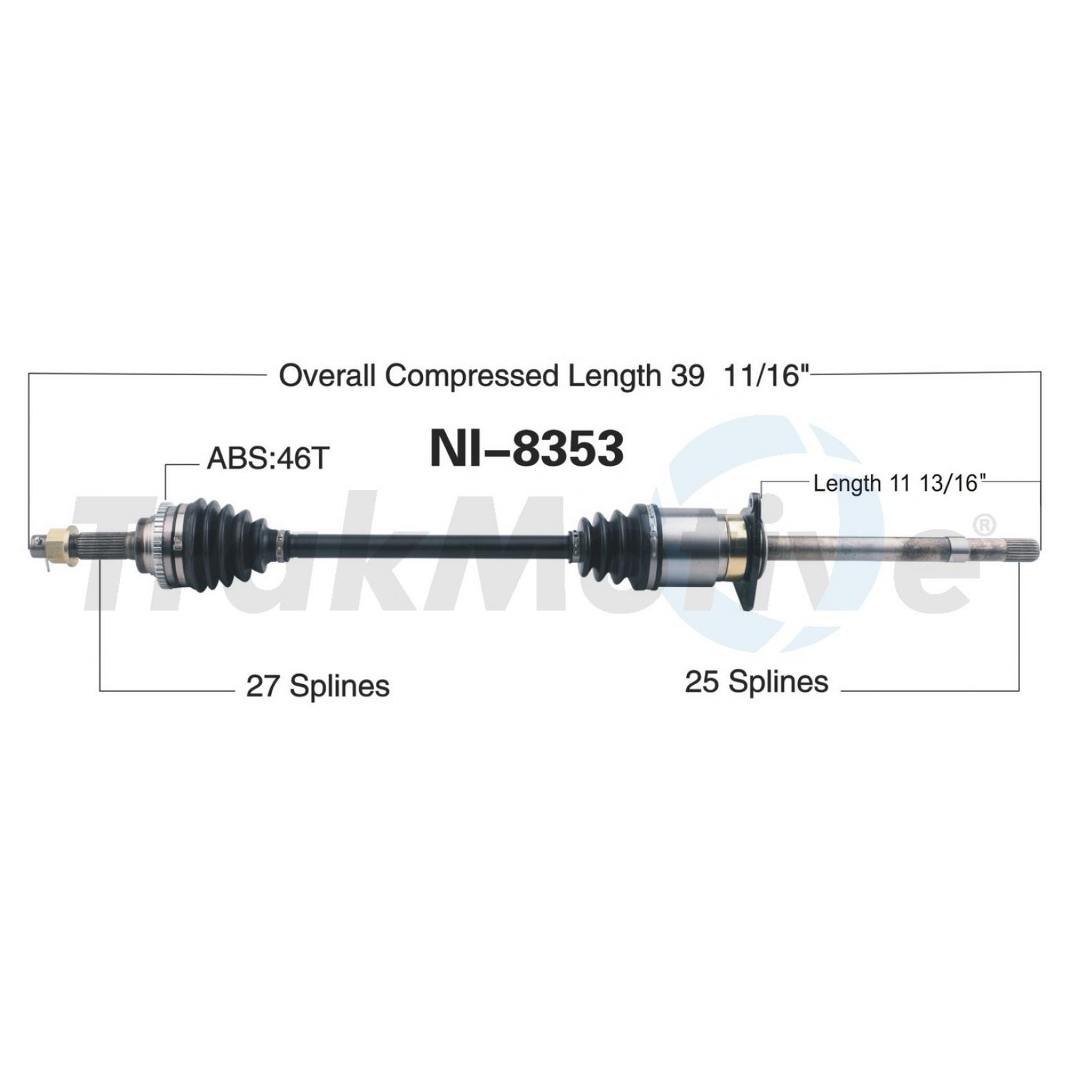 TrakMotive NI8353 CV Axle Shaft product image 1 of 3