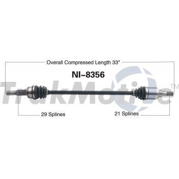 TrakMotive NI8356 CV Axle Shaft product image 1 of 3