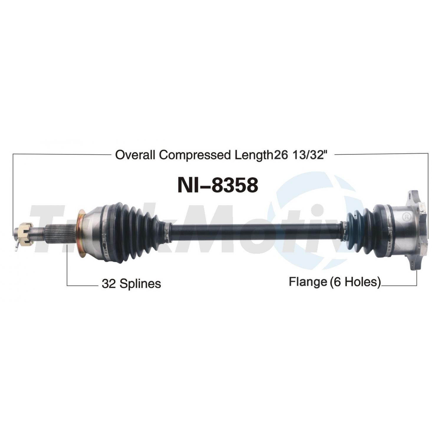 TrakMotive NI8358 CV Axle Shaft product image 1 of 3