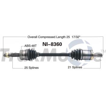 TrakMotive NI8360 - CV Axle Shaft TrakMotive NI8360 CV Axle Shaft product image 1 of 3
