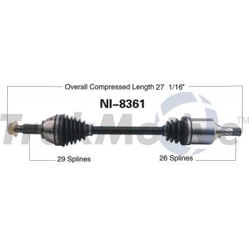 TrakMotive NI8361 - CV Axle Shaft TrakMotive NI8361 CV Axle Shaft product image 1 of 3