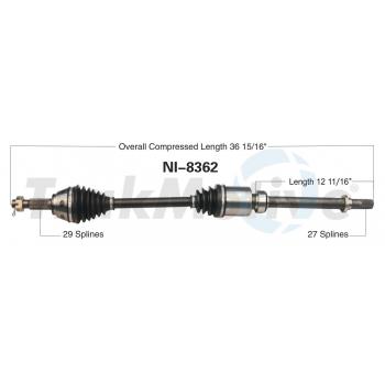TrakMotive NI8362 - CV Axle Shaft TrakMotive NI8362 CV Axle Shaft product image 1 of 3