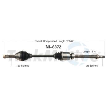 TrakMotive NI8372 CV Axle Shaft product image 1 of 3