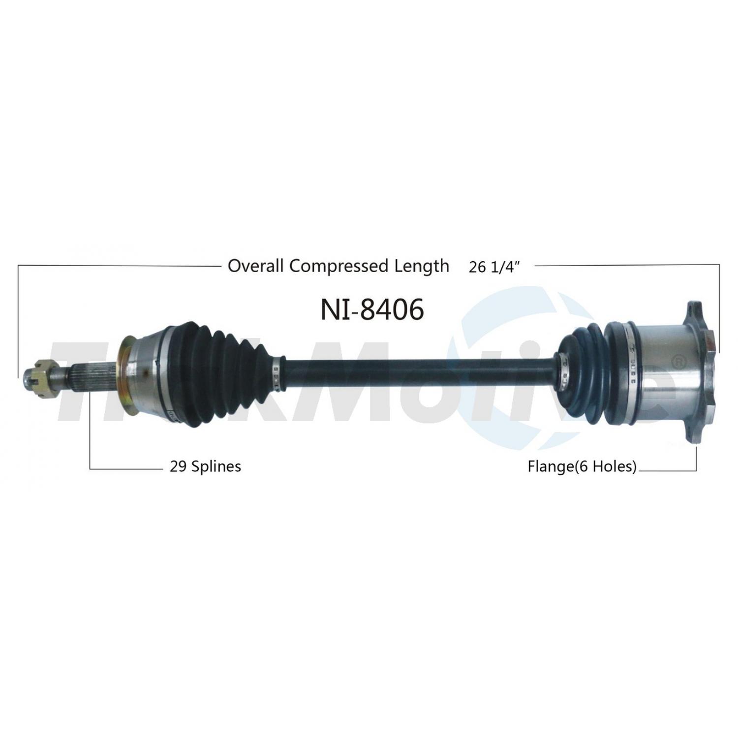 TrakMotive NI8406 - CV Axle Shaft TrakMotive NI8406 CV Axle Shaft product image 1 of 3