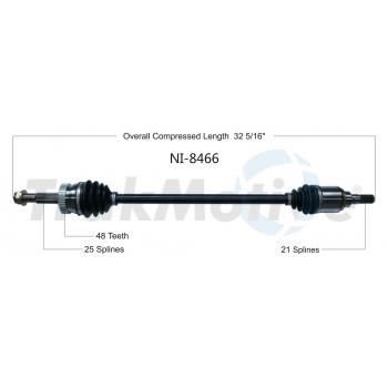 TrakMotive NI8466 CV Axle Shaft product image 1 of 3